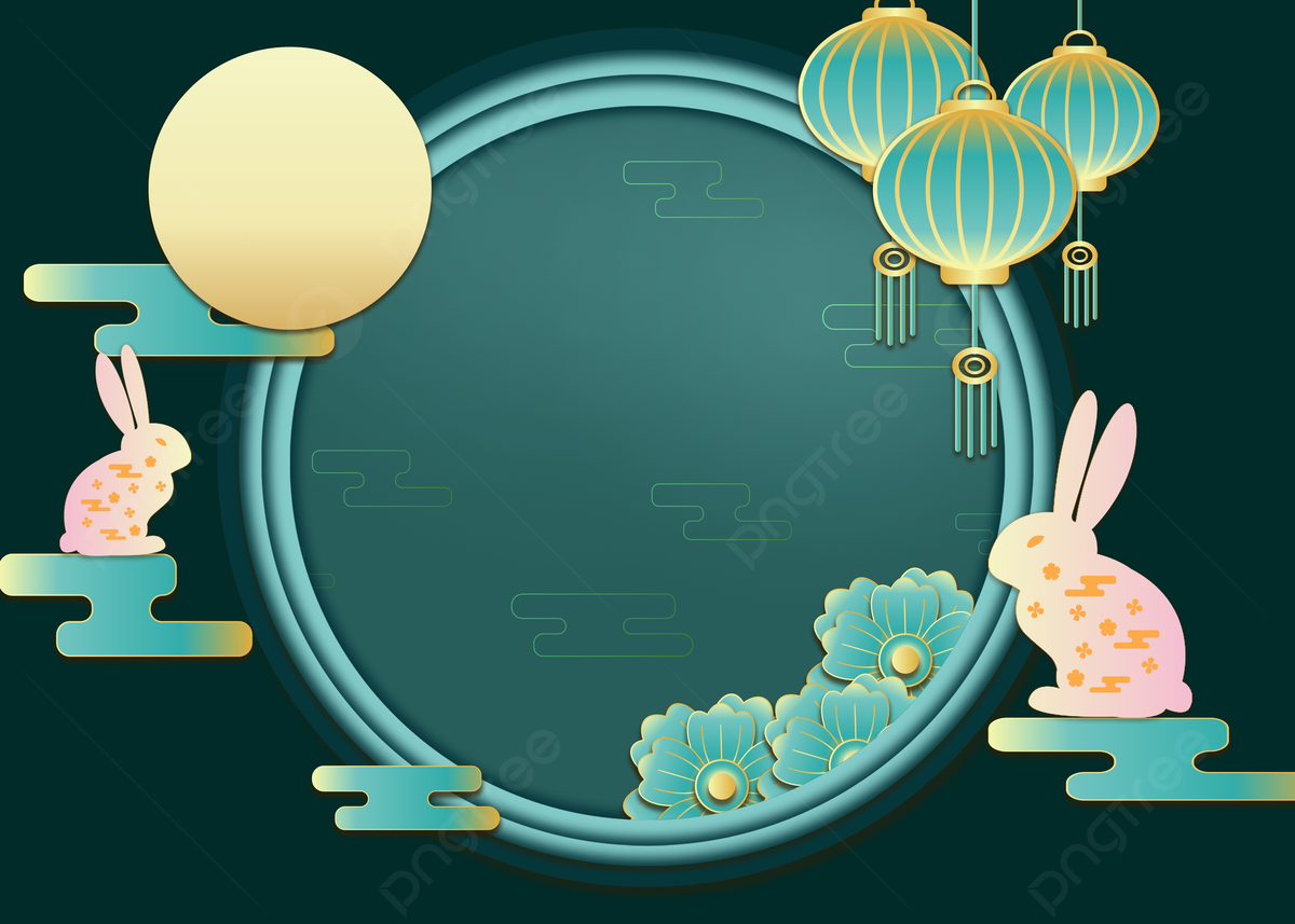 Mid Autumn Festival Green Classical Background, Mid Autumn ...