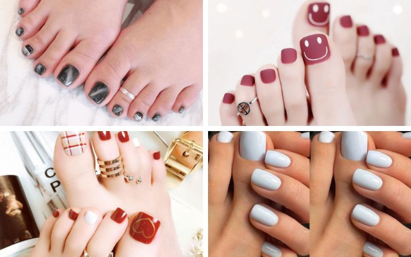 100 mẫu móng chân đẹp, mẫu nail chân hot trend đẹp nhất 2024