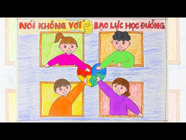 Vẽ tranh cổ động phòng chống bạo lực học đường | Vẽ tranh ...