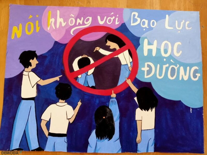 Mẫu tranh vẽ về phòng ngừa bạo lực học đường và lao động trẻ ...