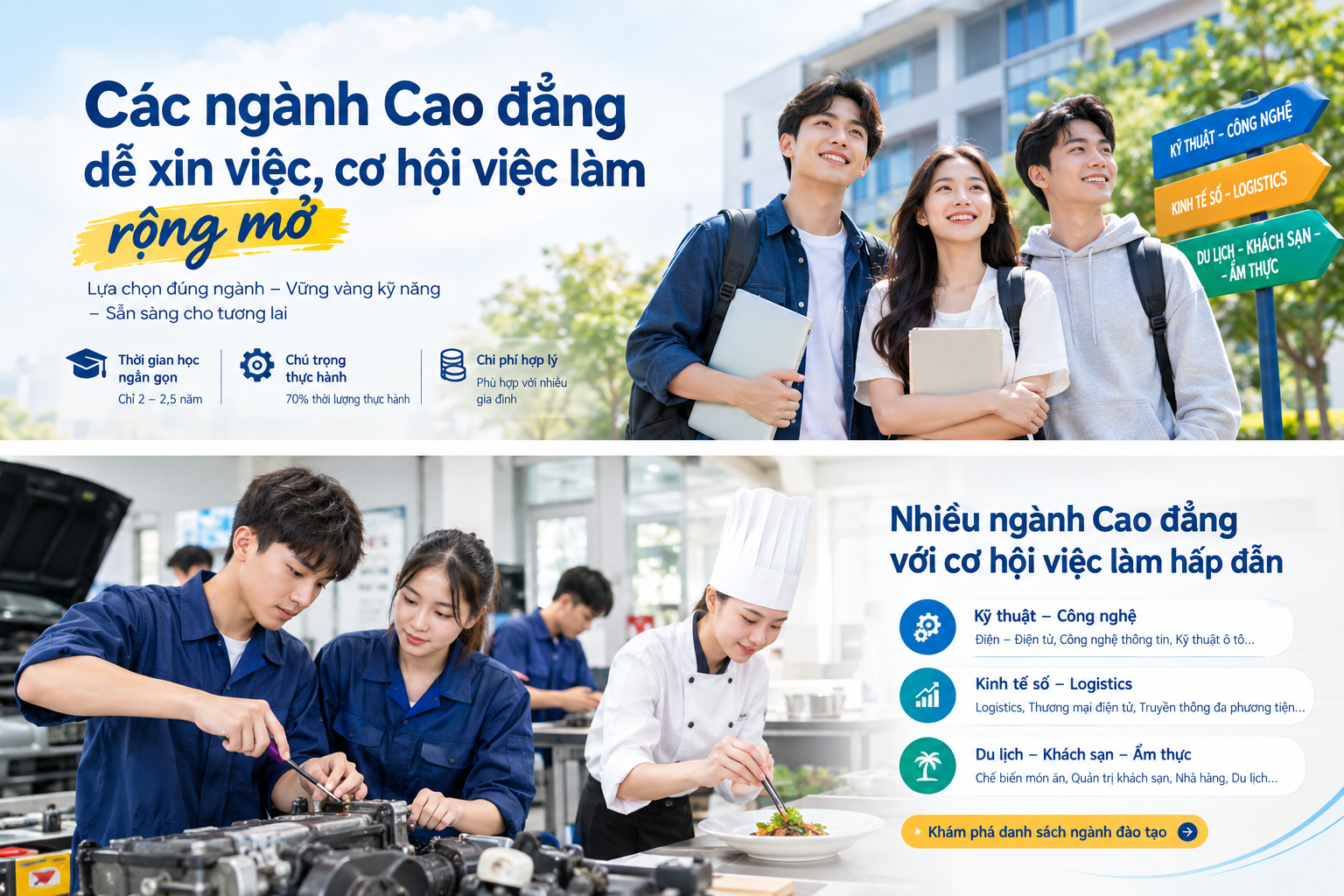Các ngành cao đẳng dễ xin việc và cơ hội việc làm