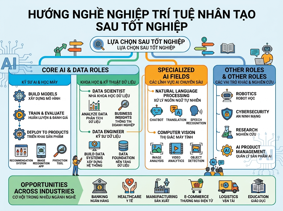 Hướng nghề nghiệp Trí tuệ nhân tạo sau tốt nghiệp